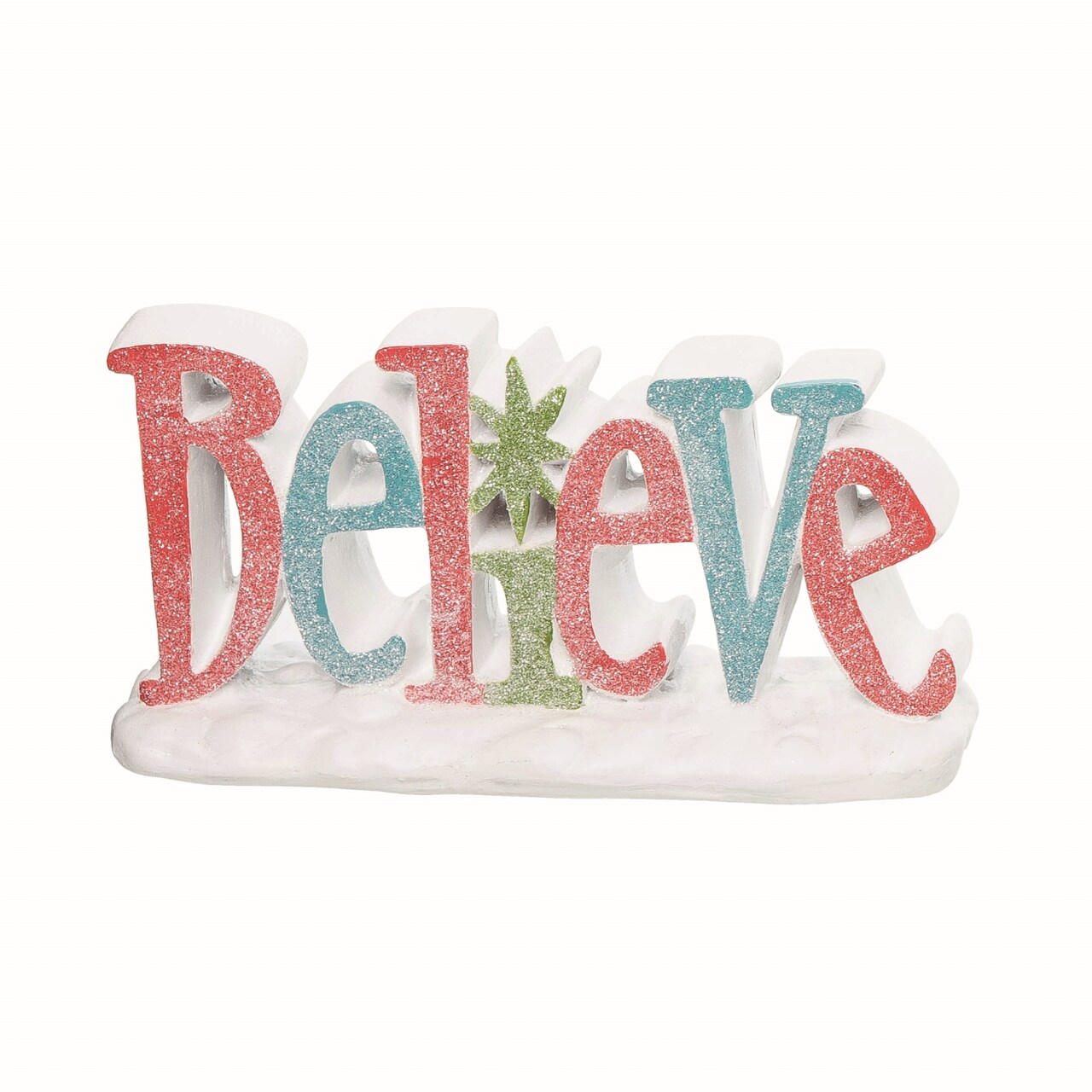 Multicolor Believe Word Decor Freestanding Resin Tabletop Sign